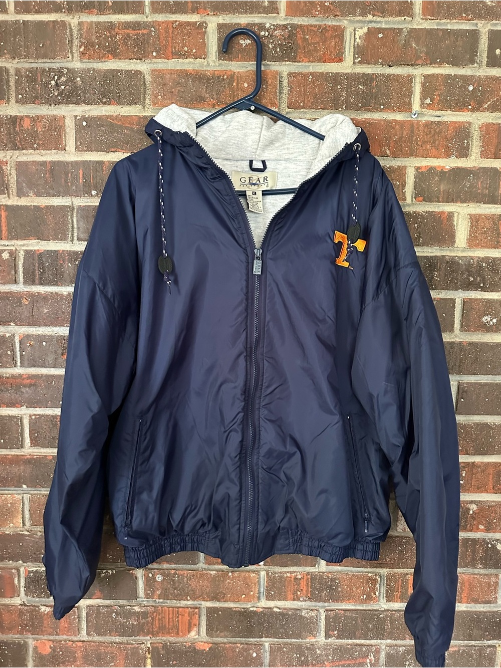 Vintage 1990s Navy Tennessee Volunteers Hooded Windbreaker Jacket